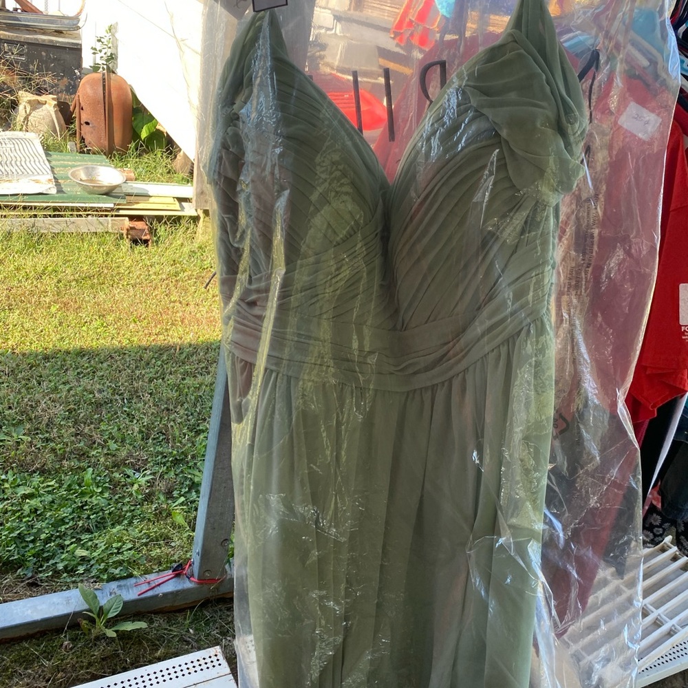 Flowy sage long dress